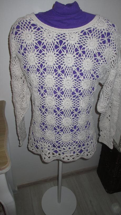 Háčkovaný svetrík, h&m,s