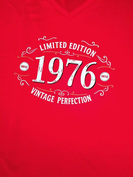 Dámske červené tričko, "1976", v. 2xl/3xl, xxl