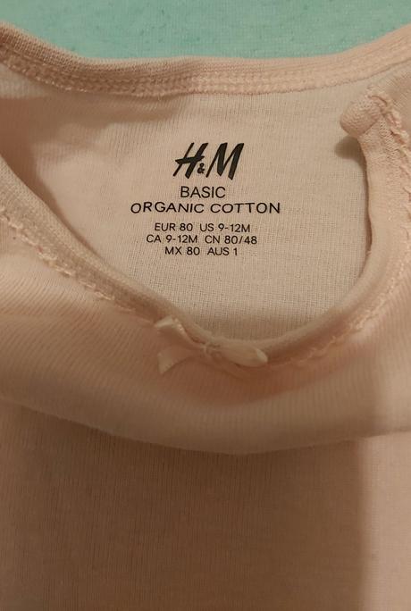 Ružové body s krátkym rukávom h&m 80, h&m,80