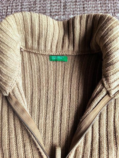 Vlnená vesta na zips, benetton,xl