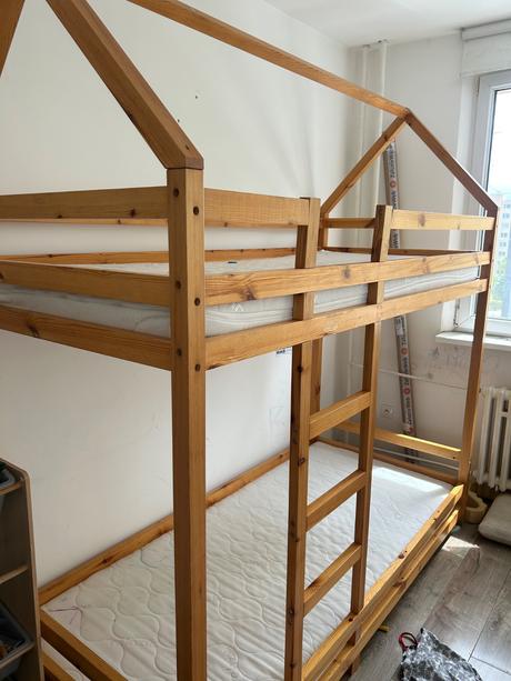 Postel poschodova montessori domcek, šírka (cm): 90,dĺžka (cm): 200