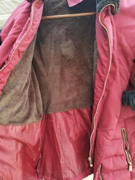 Bordový zimný kabát, xl