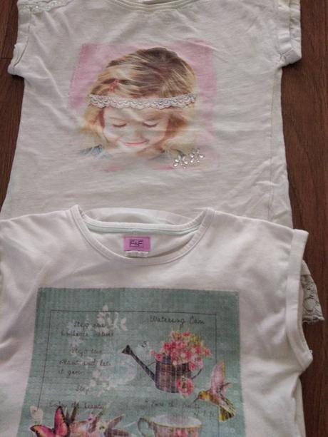 Tričká s čipkou 122/128, 122