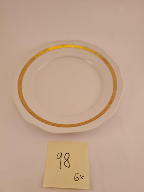 6 ks plytke porcelan.taniere so zlatym dekorom, 