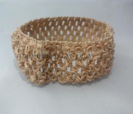 Elastická pletená čelenka 40 mm - zlato hnedá,