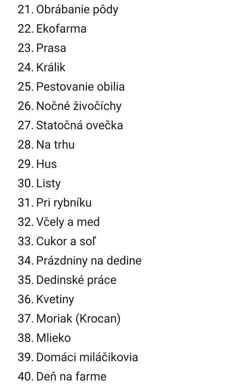 Knižky farma a zvieratá na farme, veci,