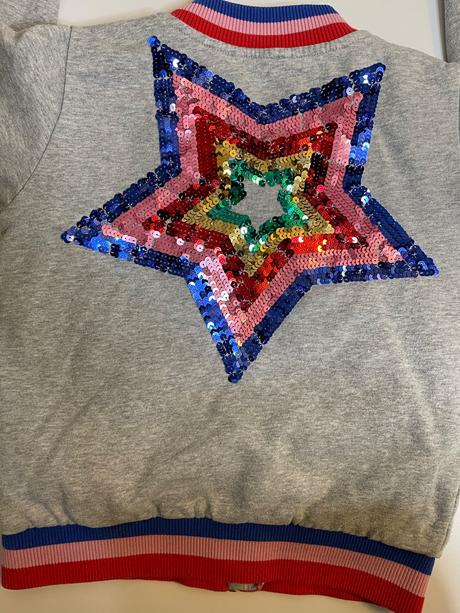 Hrubšia mikina s flitrovanou hviezdou, mini boden,140