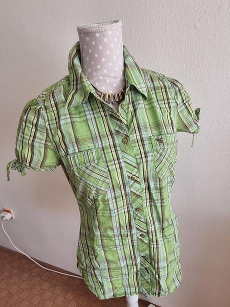 Bledozelená košieľková blúzka esprit veľ. 40, esprit,40