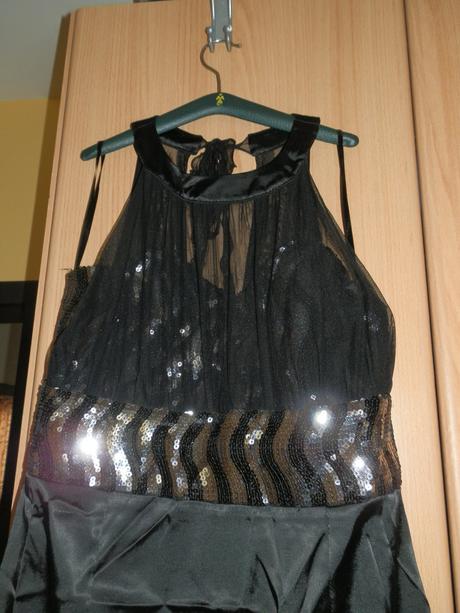 Čierno strieborne koktejlove šaty, xl