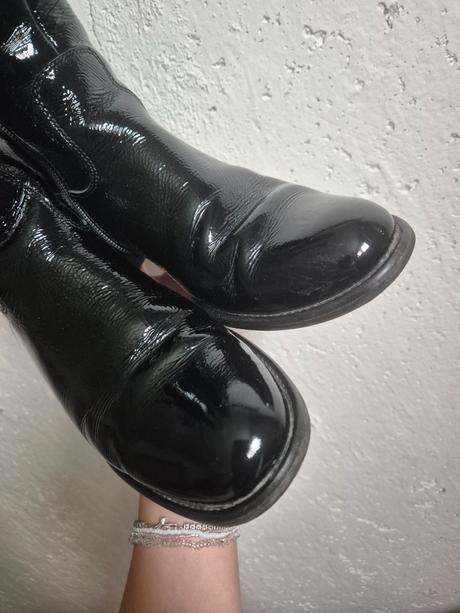Dámske lakované vysoké čižmy, gabor,38