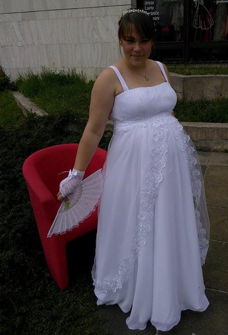 Svadobné šaty pre tehotné, l