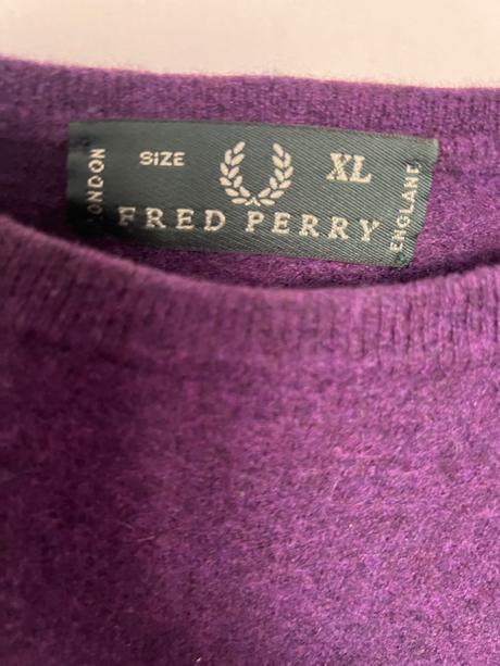 Fred perry 100p wool lana vlneny sveter sedi s/m, s