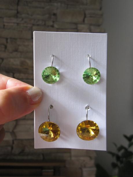 2 pary nausnic zelene a zlte,