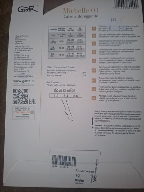 Samodržiace pančuchy telové gatta michelle 01, s