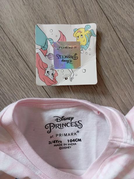 Batikované tričko disney ariel 104 a 110, primark,104