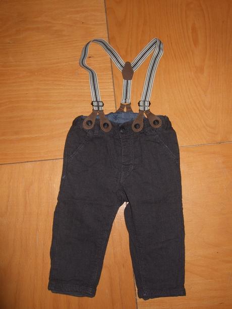 Body s motýlikom a vestičkou + nohavice 6 - 9 m, lindex,74