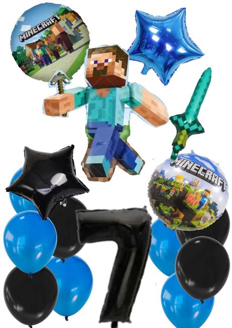 Balóny minecraft- steve 85cm aj meč- až 15/16/17ks,