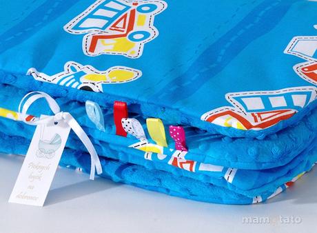 Dvojstranná deka minky/autíčka,