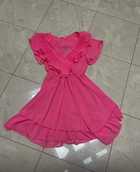 Ruzove romanticke letné šaty, veľkosť s/m, s