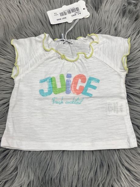 Dievčenské tričko s nápisom a fodričkami  (56), 56