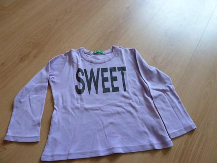 Dievčenské tričko s nápisom, benetton,86