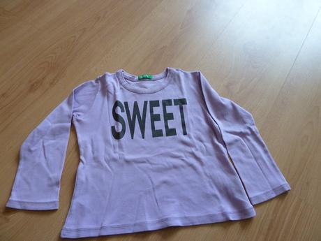 Dievčenské tričko s nápisom, benetton,86