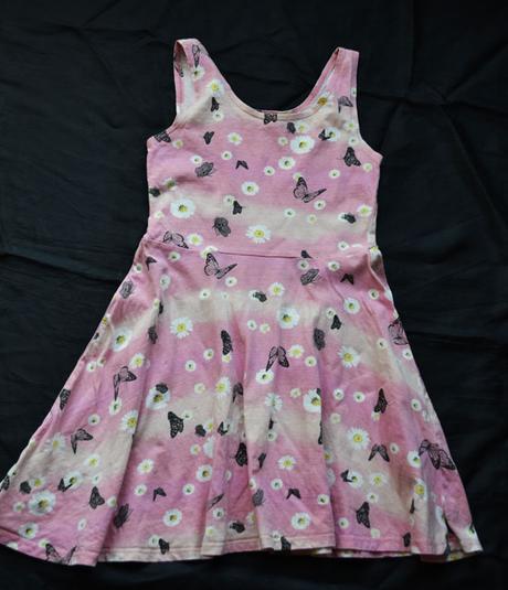 Ružové letné šaty s motýlikmi, h&m,152