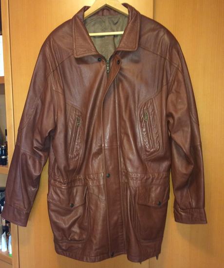 Hnedé kožené sako, xl