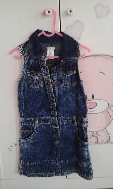 Riflové šaty 3 ks, h&m,122