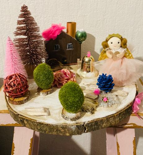 Vianočná dekorácia domček u anjelky,