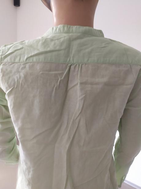 C264 prepracovana  lanova kosela zelenkava, s