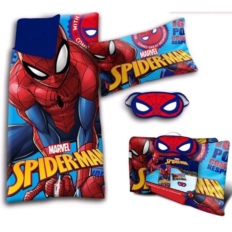 Darček.set(spací vak,vankúš,maska na oči)spiderman, 