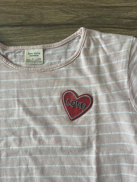 Tričko so srdiečkom, cena s poštou, zara,128