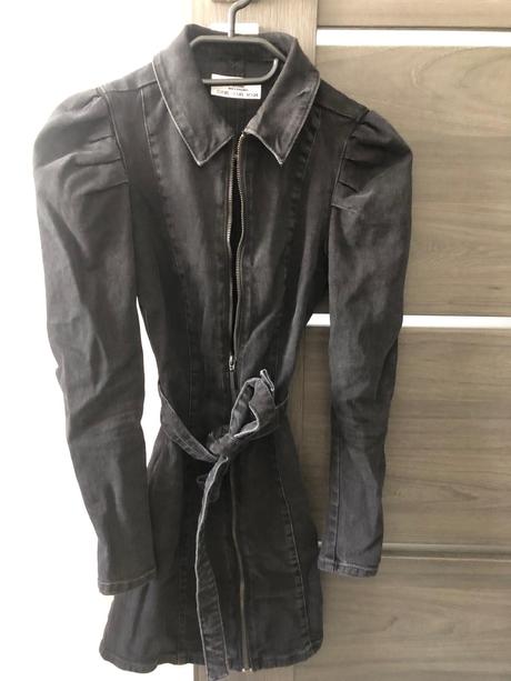 Krásne čierne riflové šaty bershka xxs, bershka,xs