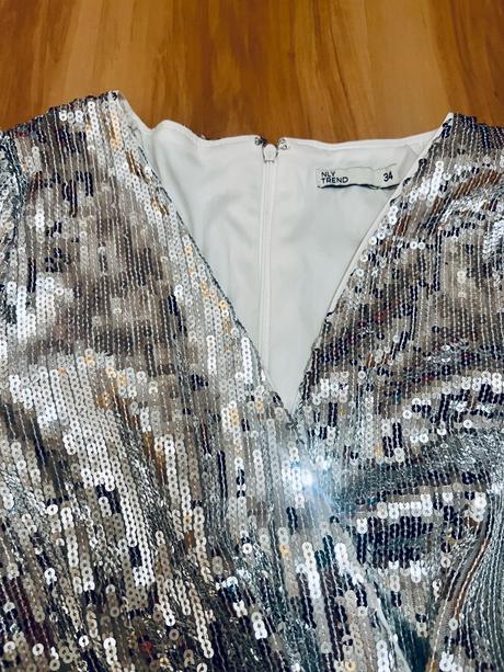 Strieborné flitrované šaty, 34, nly trend, 34