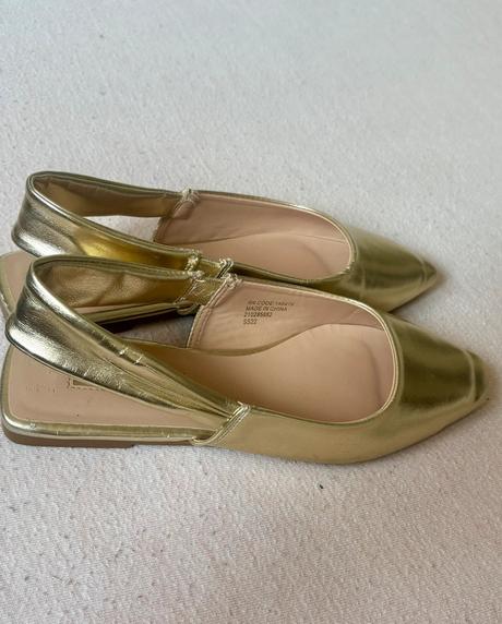 Zlaté slingback balerínky, primark,36