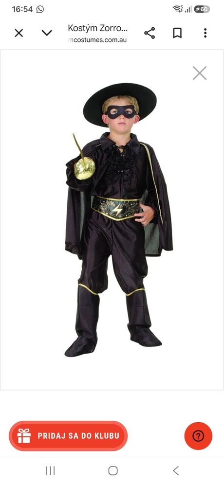Kostým zorro,