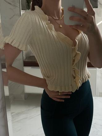 Pletený top elasticky, s