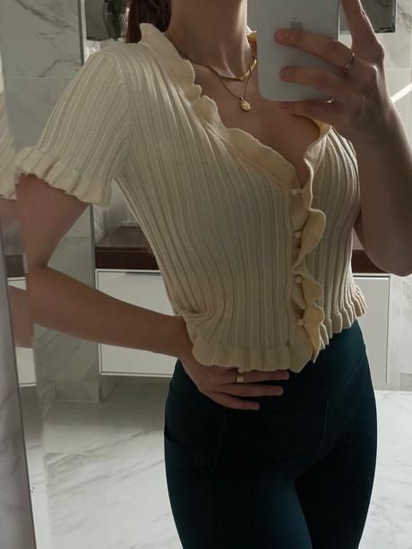 Pletený top elasticky, s