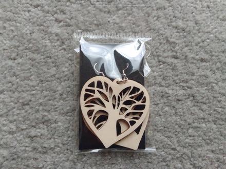 Náušnice strom života v srdiečku, 