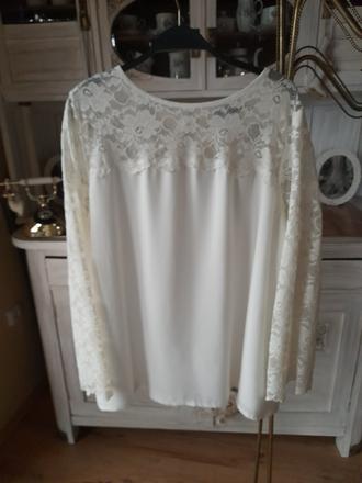 Biela blúzka s čipkou, xxl