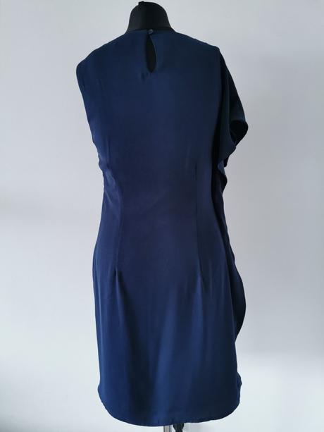 Modré asymetrické šaty s vlnou na boku vero moda, vero moda,s