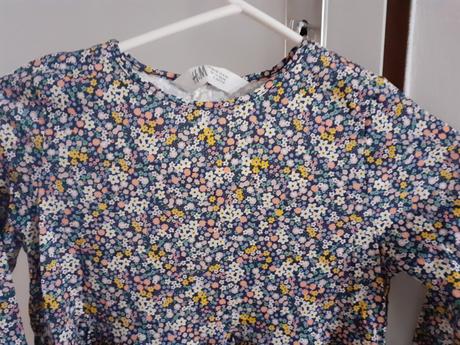 Kvietkovane dievcenske saty s dlhym rukavom, h&m,140