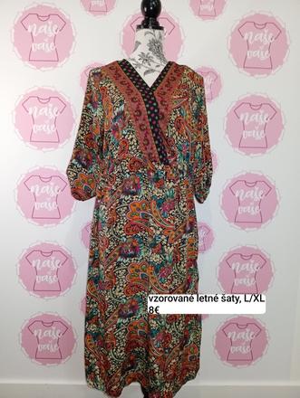 Vzorované letnejšie šaty l/xl, l