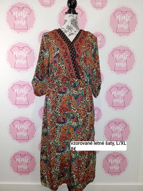 Vzorované letnejšie šaty l/xl, l