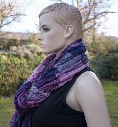 Ružová tkaná šatka, xl