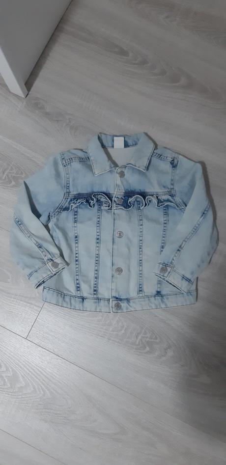 Jeansová bundička s volánikom h&m 104, h&m,104