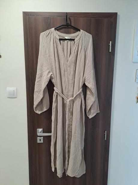 Mušelínové šaty cappuchino oversize, h&m,m