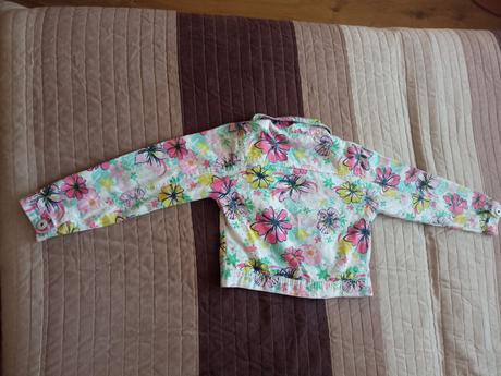 Krátka riflová kvetovaná bunda, 116