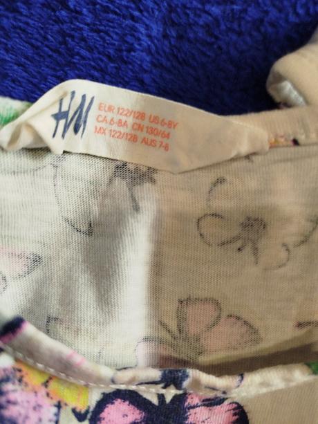 Šaty s motýlikmi, h&m,122
